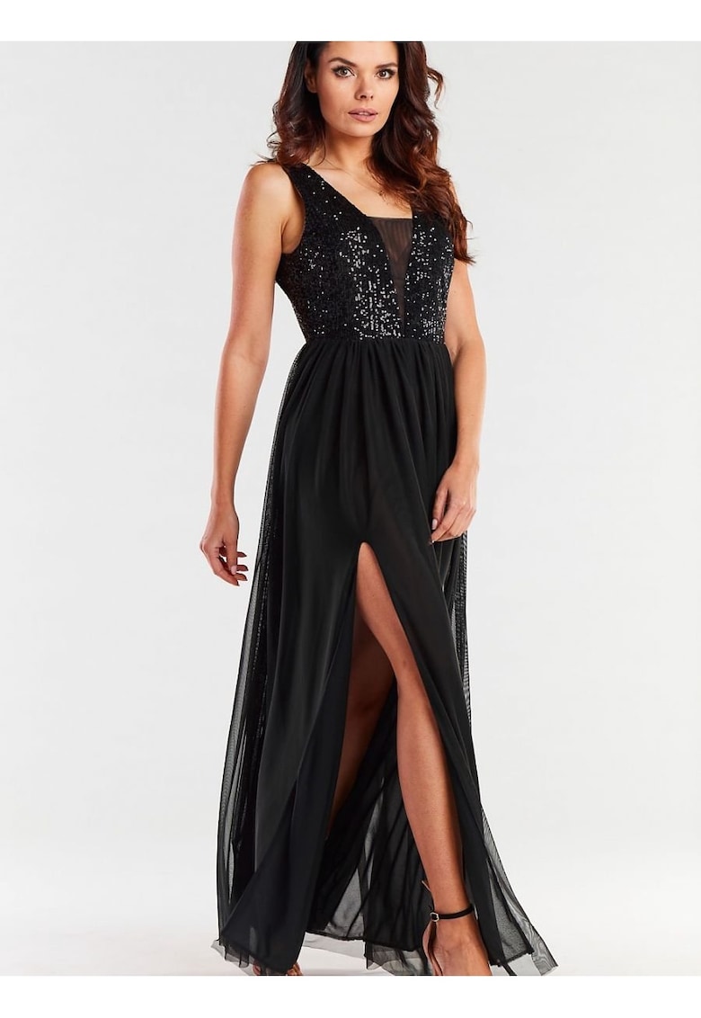 Rochie - neagra - din material usor
