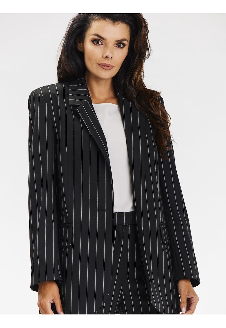 dama - jacheta neagra - croiala lejera - Negru