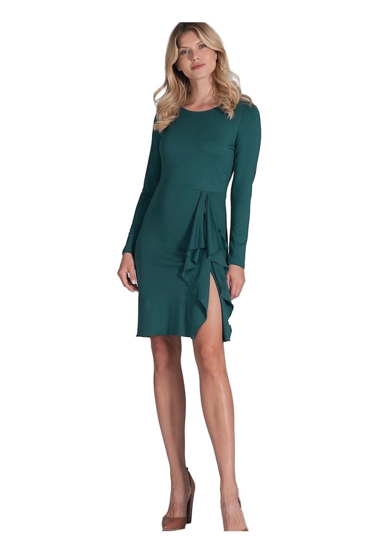 Rochie de cocktail verde - fabrica de calitate - viscoza - poliester