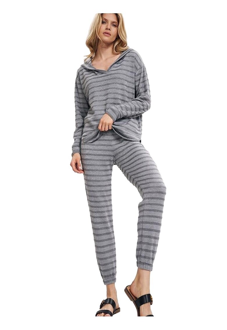 Pantaloni dama - trening - gri - poliester/viscoza -