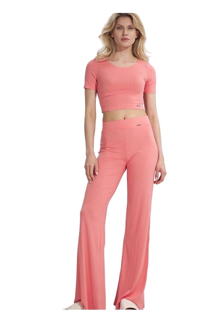 Pantaloni dama - Roz - Viscoza/Elastan -