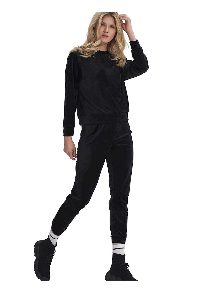 Pantaloni dama - trening - poliester - Negru