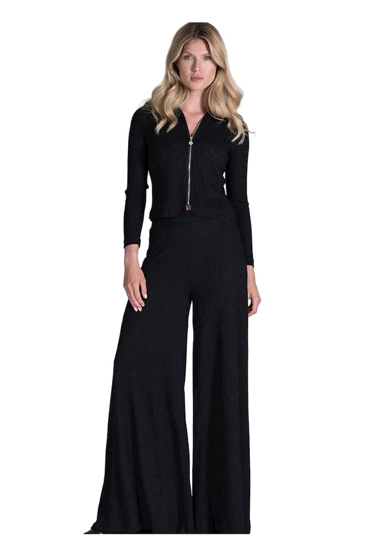 Pantaloni dama -  Viscoza/Poliester - Negru -