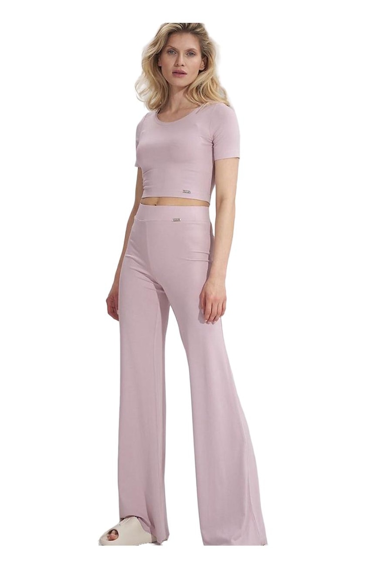 Pantaloni dama - Roz - Viscoza -