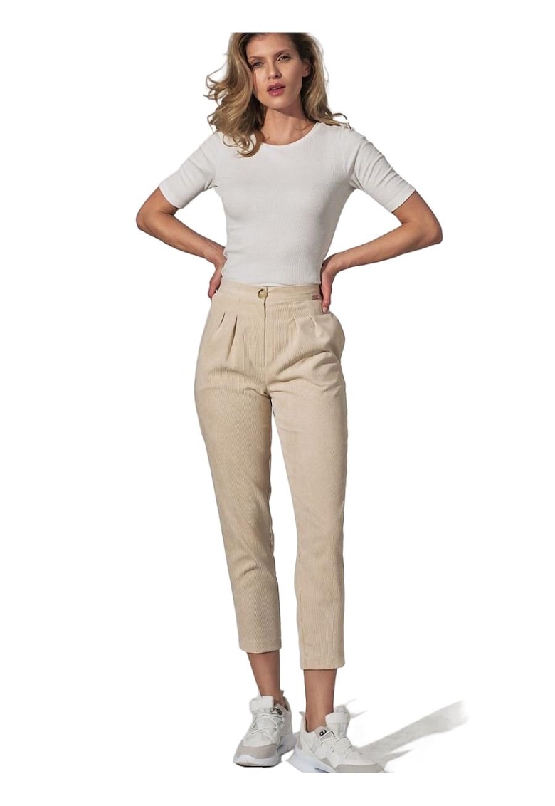 Pantaloni dama - Bej - Poliester/Nylon