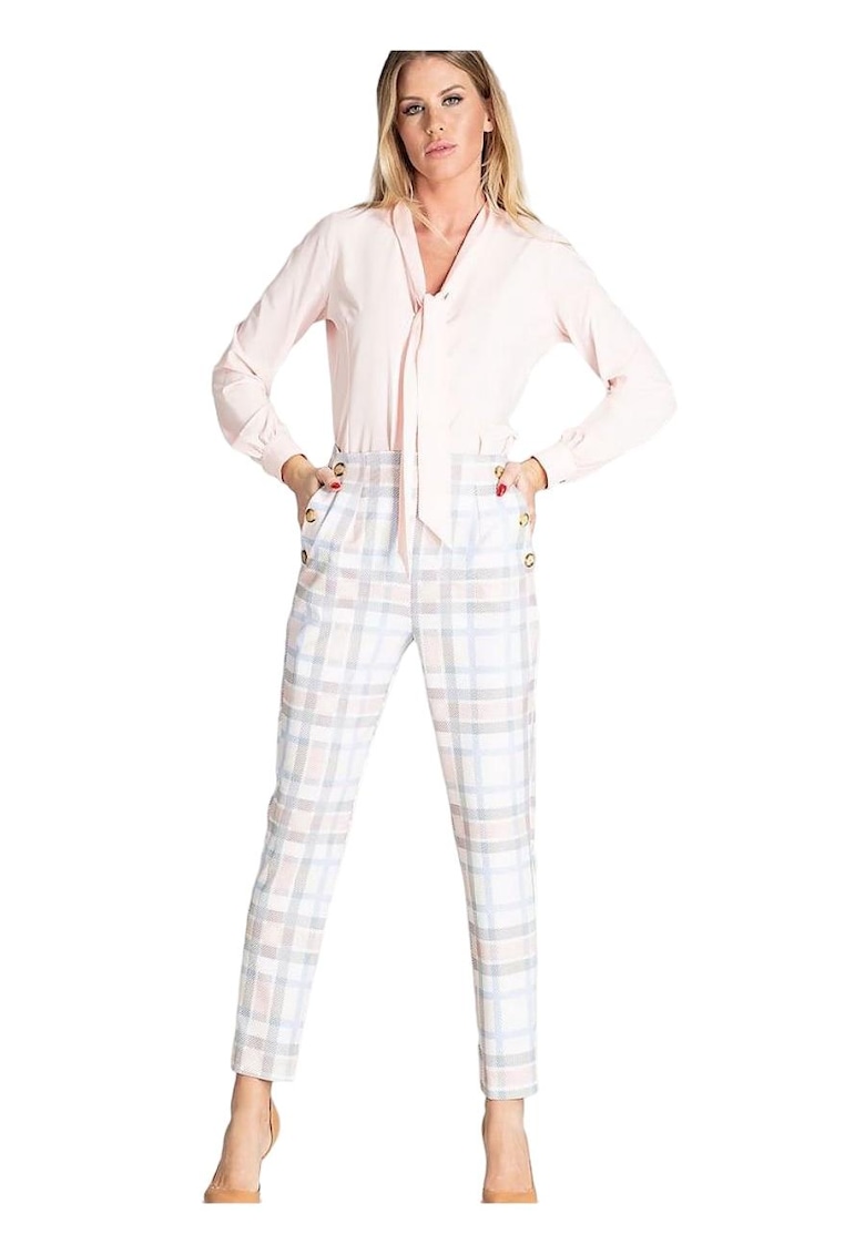 Pantaloni dama lungi - multicolor - poliester -