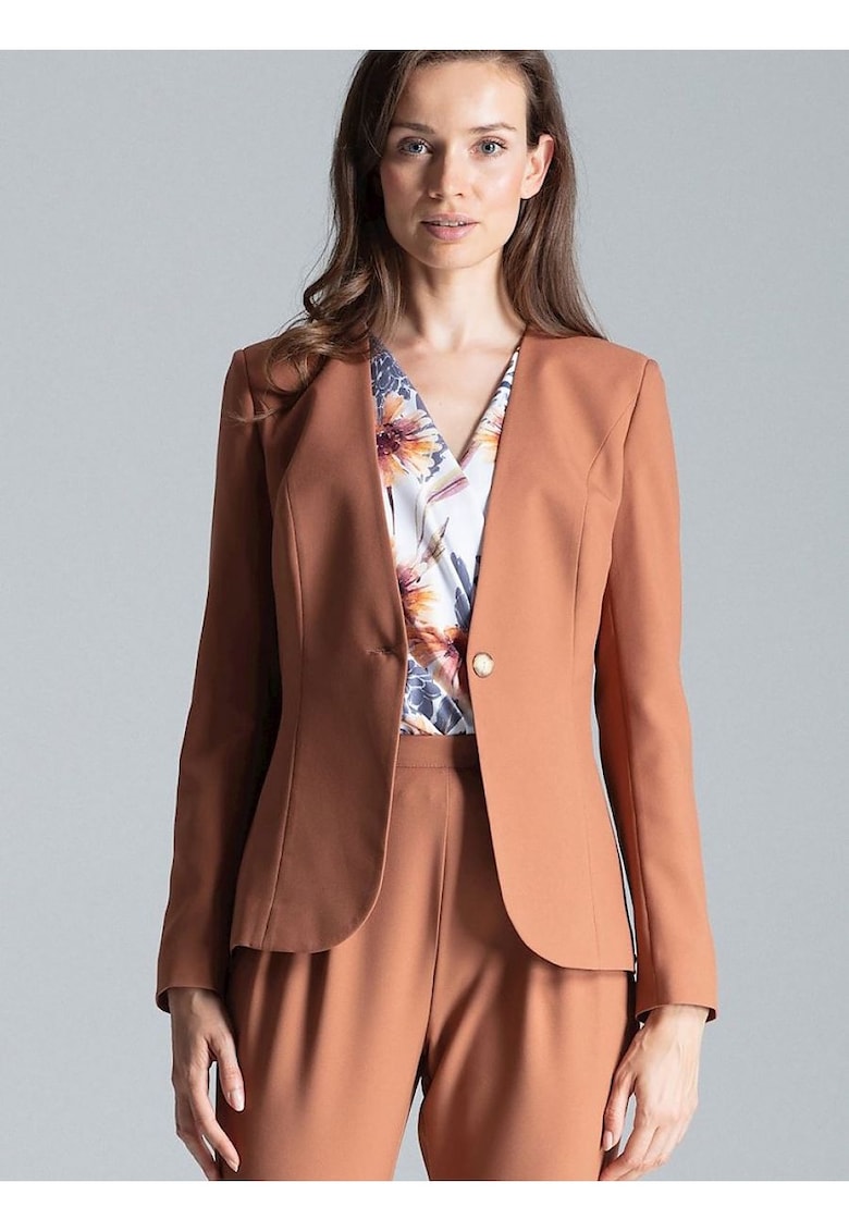 Sacou dama jacheta clasica - maro - poliester