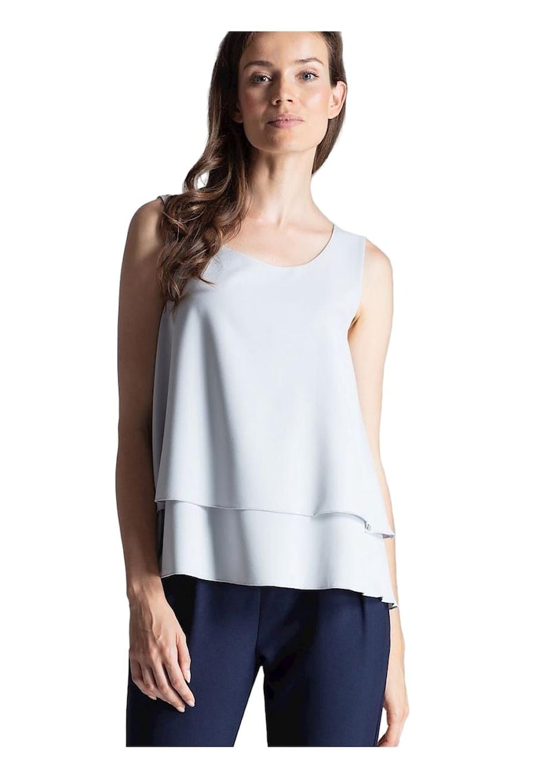 Maiou  decolteu semicircular - elastan/poliester/viscoza - gri