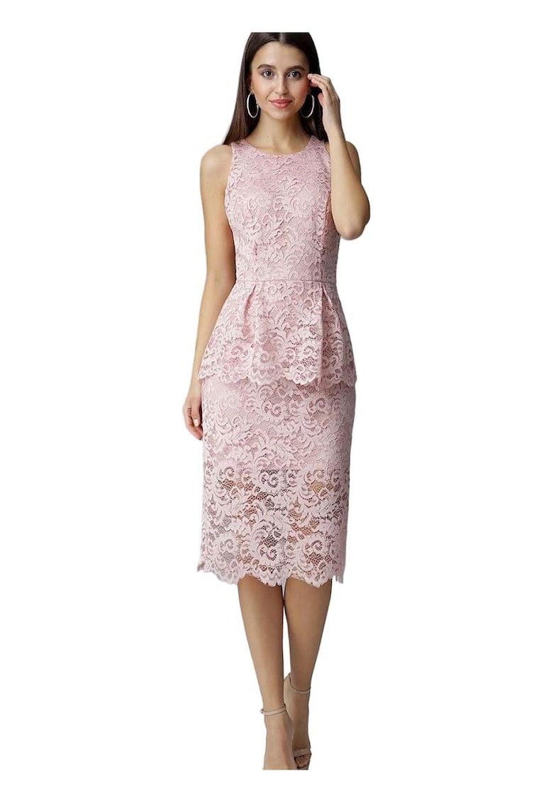 Rochie de seara -  roz - eleganta - din material de calitate  - poliester