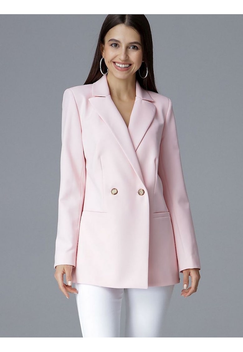 Sacou dama elegant - subtire - decolteu in V - maneci drepte - poliester