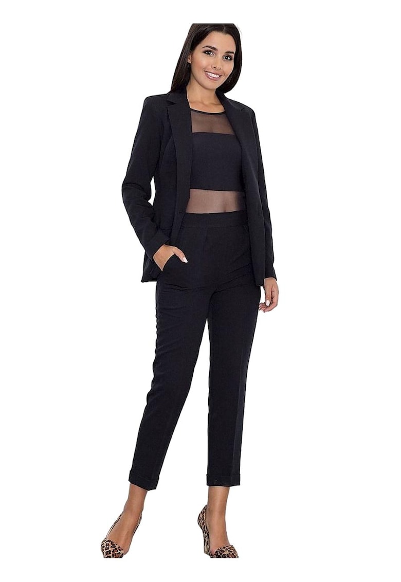 Pantaloni dama - Negru - Eleganti - Poliester/Viscoza