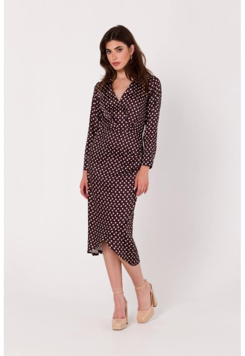 Rochie cu croiala petrecuta si decolteu cache-coeur -