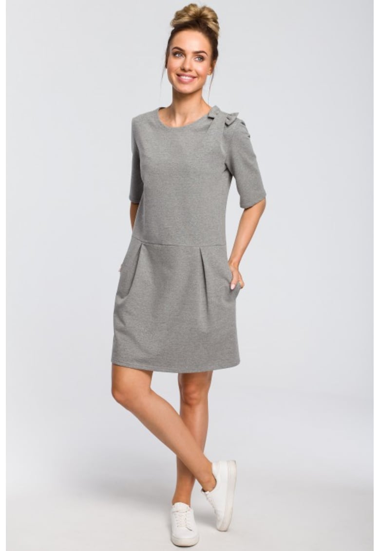 Rochie simpla cu funda pe umar -