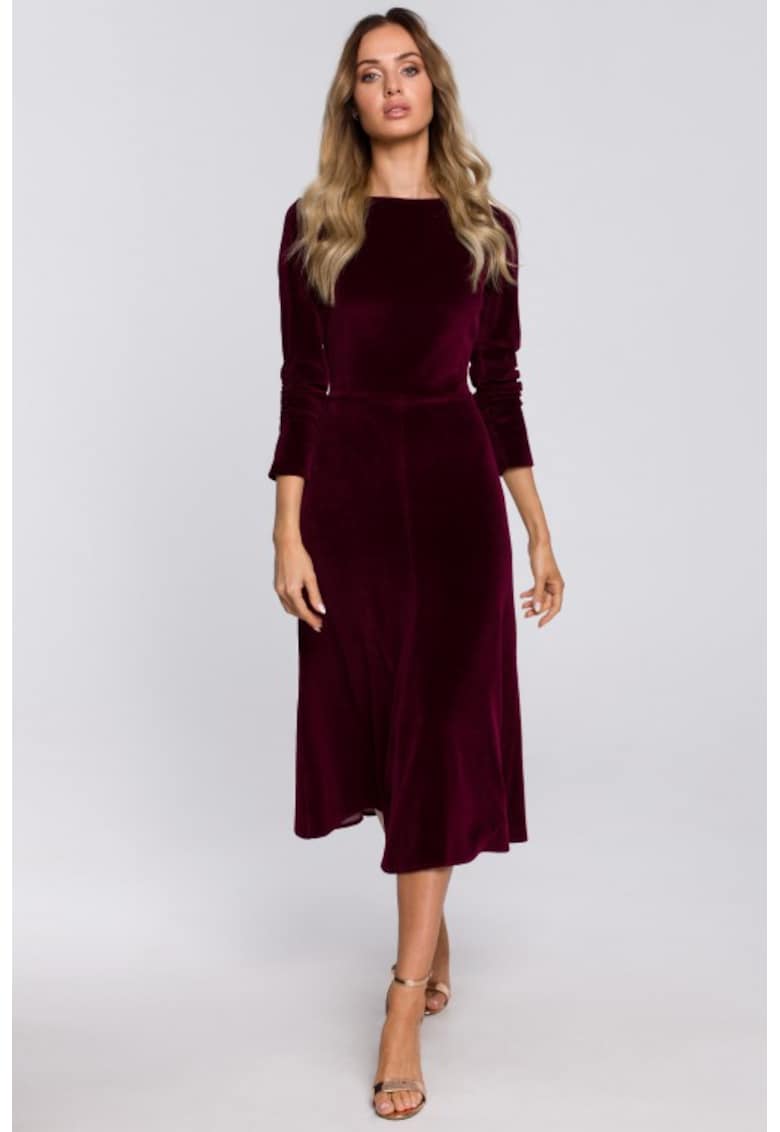 Rochie - Bumbac/Poliester - Verde - Rosu