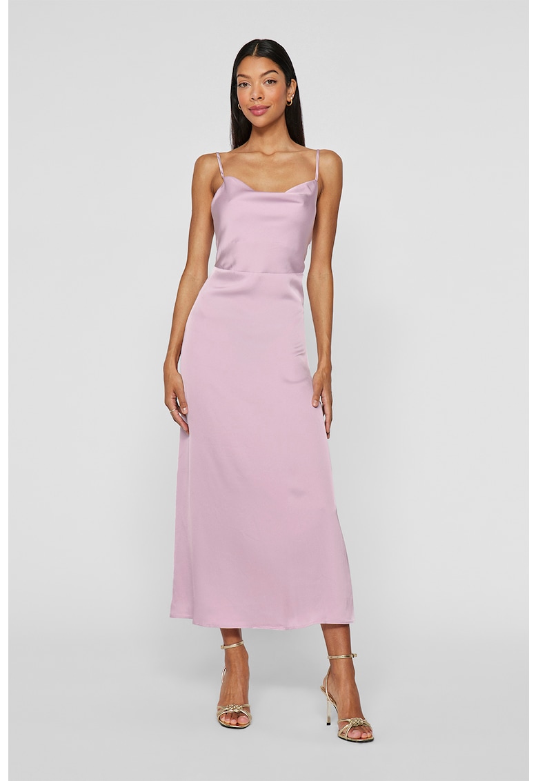 Rochie maxi cu aspect satinat