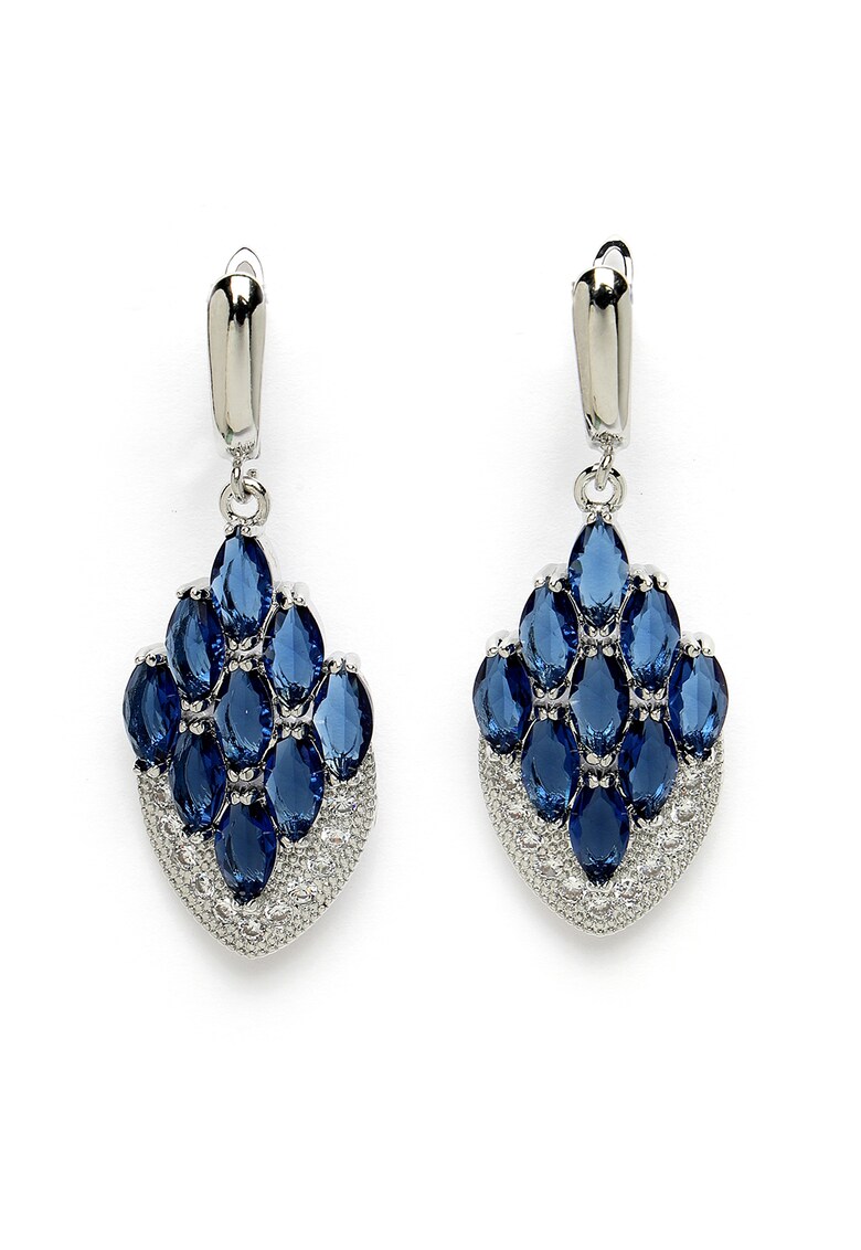 Cercei drop in forma de pana de paun