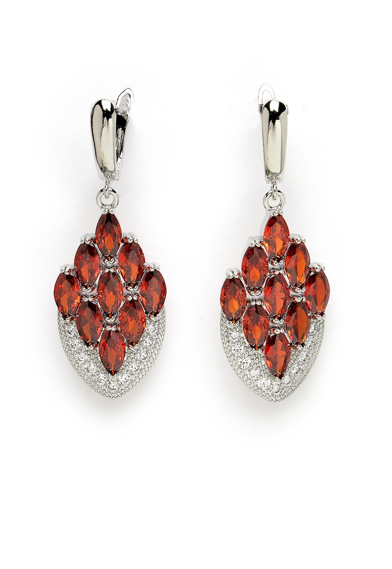 Cercei drop in forma de pana de paun