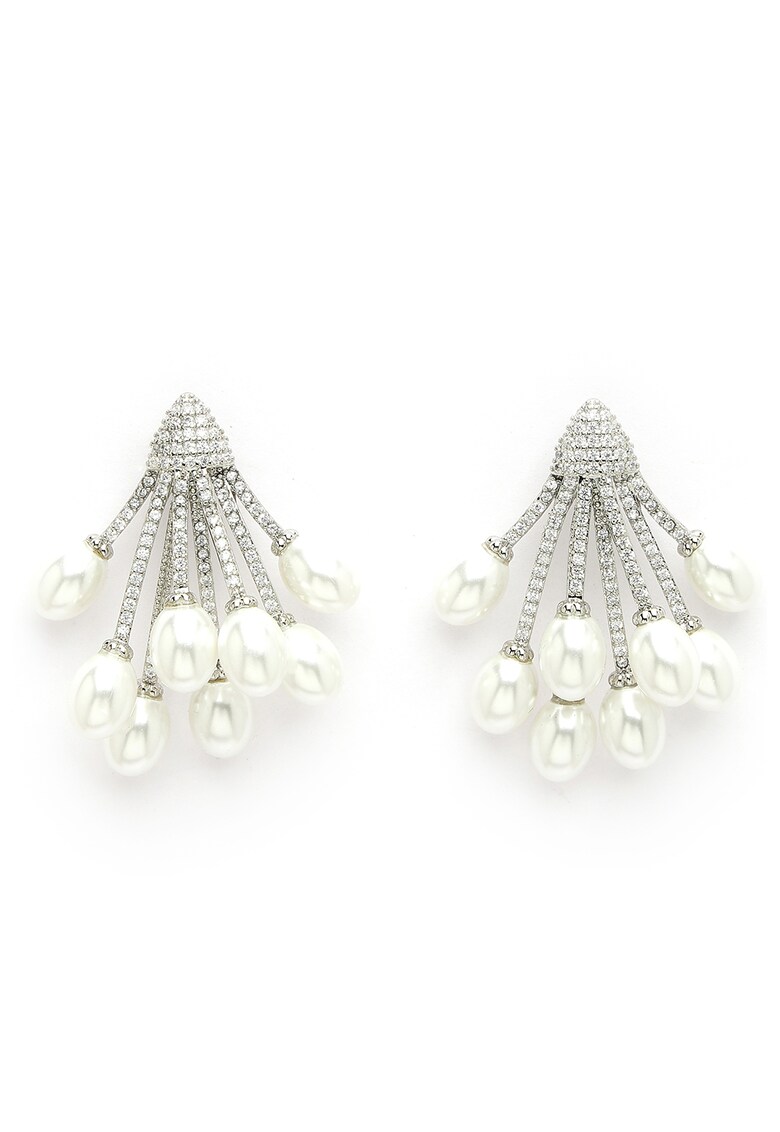 Cercei cu perle sintetice si cristale