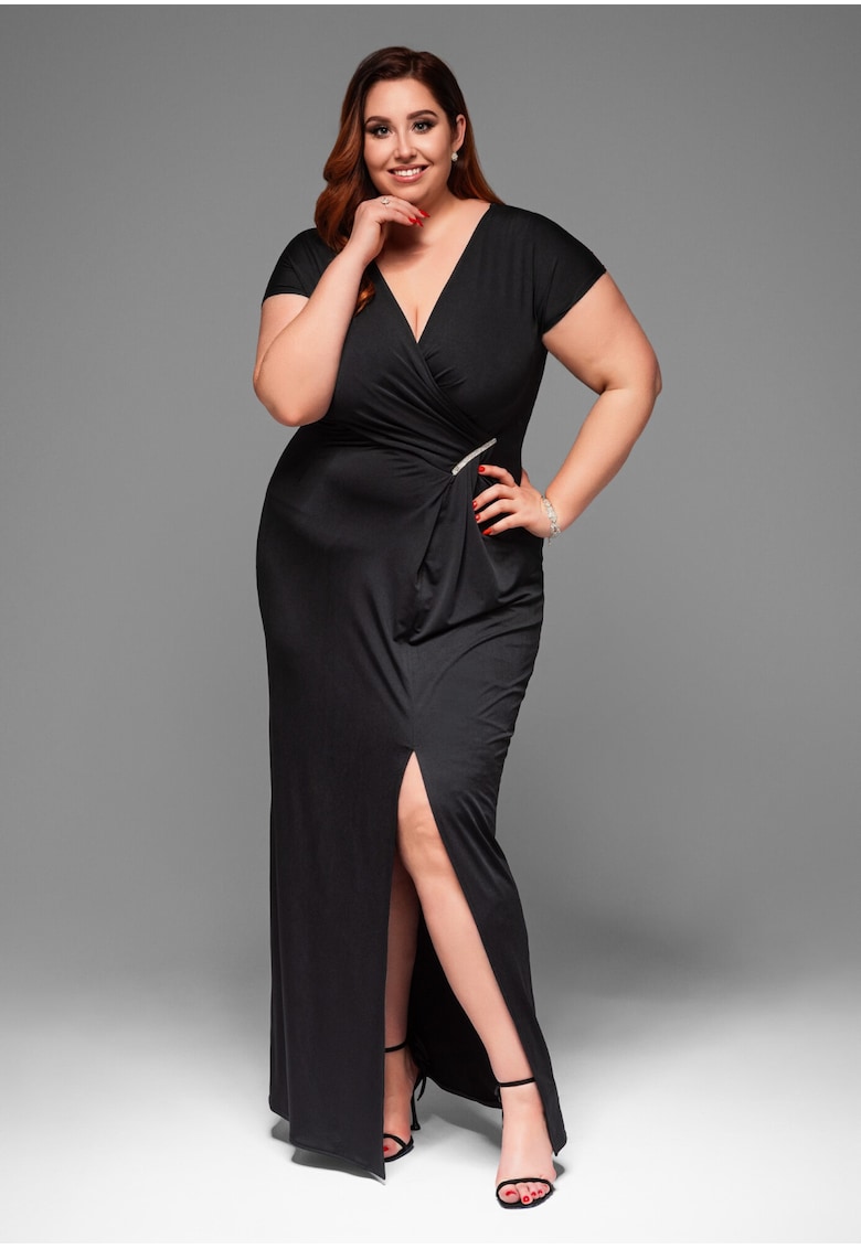 Rochie de seara Maxi Plus size LACRICA LA-OM-DLR013 Rochie de seara Maxi Plus size LACRICA LA-OM-DLR013