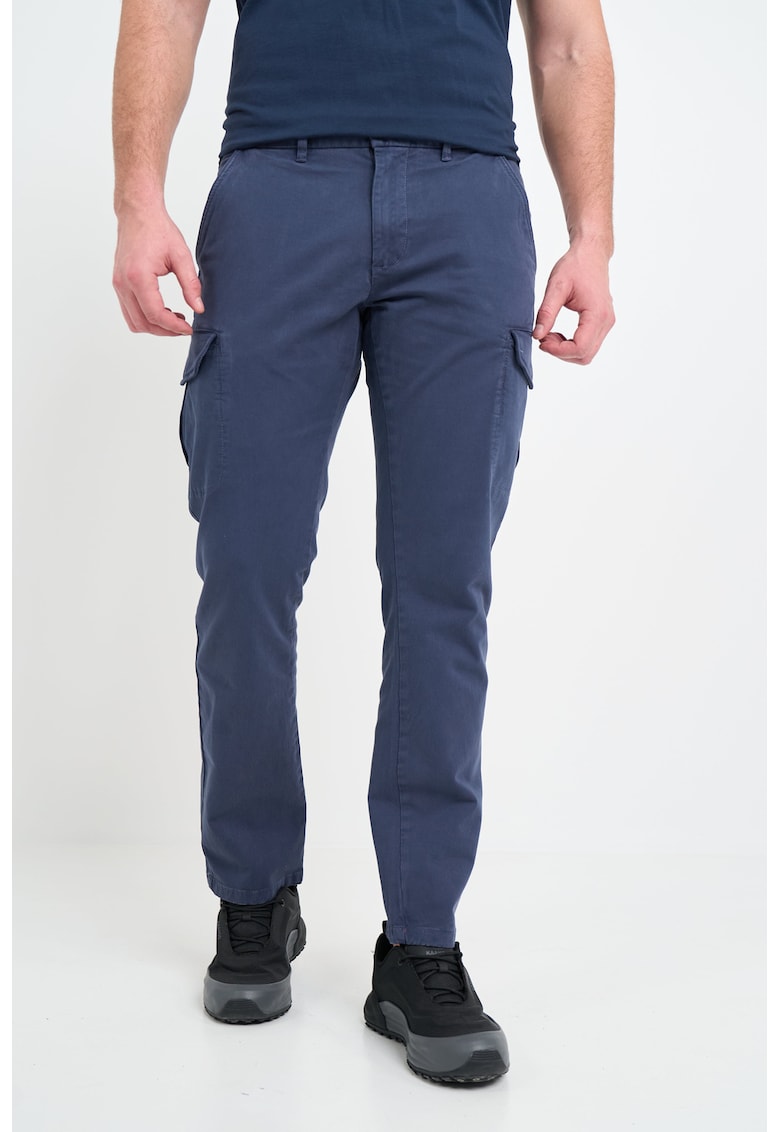 Pantaloni cargo cu talie medie - Albastru