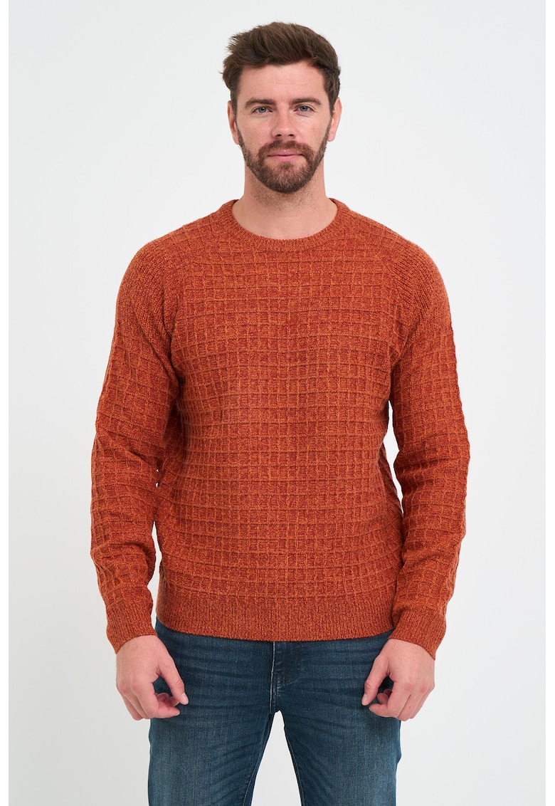 Pulover texturat din amestec de lana