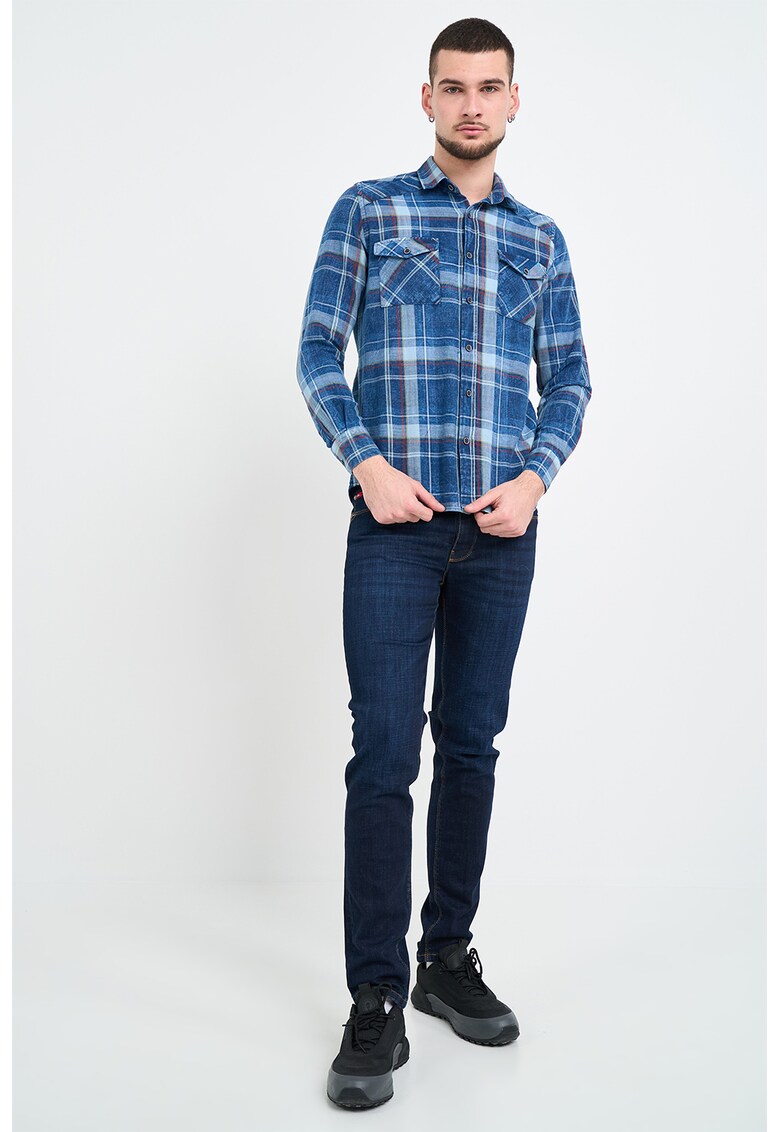 Camasa cu buzunare pe piept - Albastru