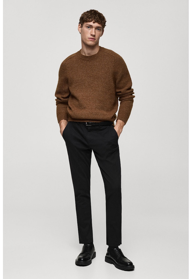 Pantaloni crop chino cu croiala conica