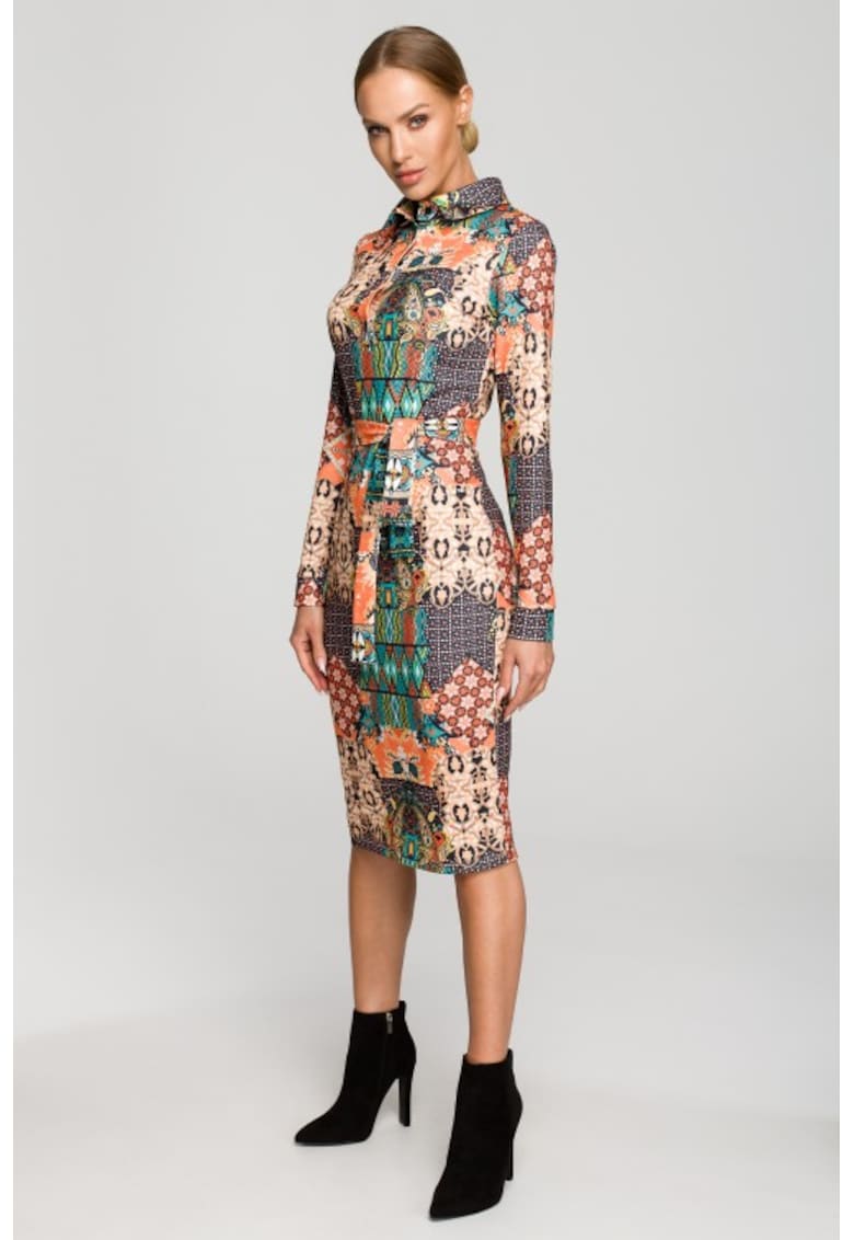 Rochie midi cu guler -