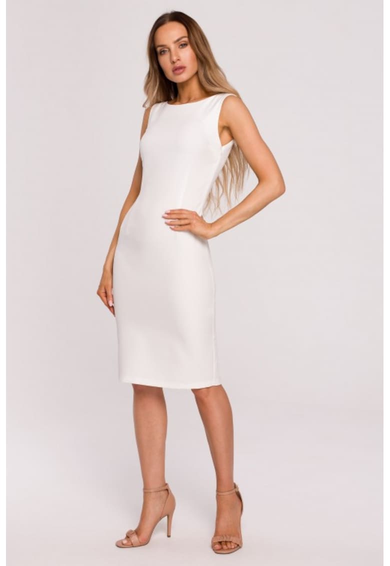 Rochie cu decolteu in spate - Negru - Ecru