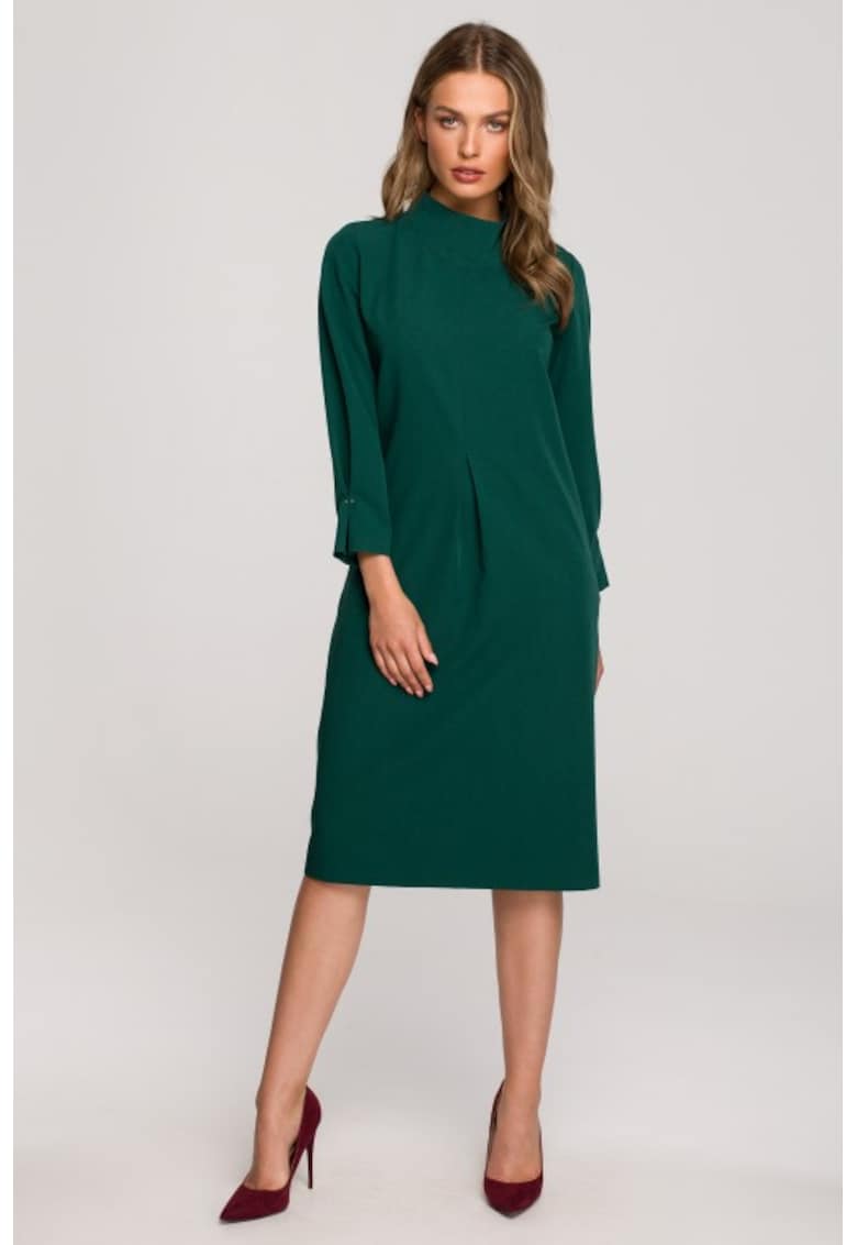 Rochie midi cu guler inalt -