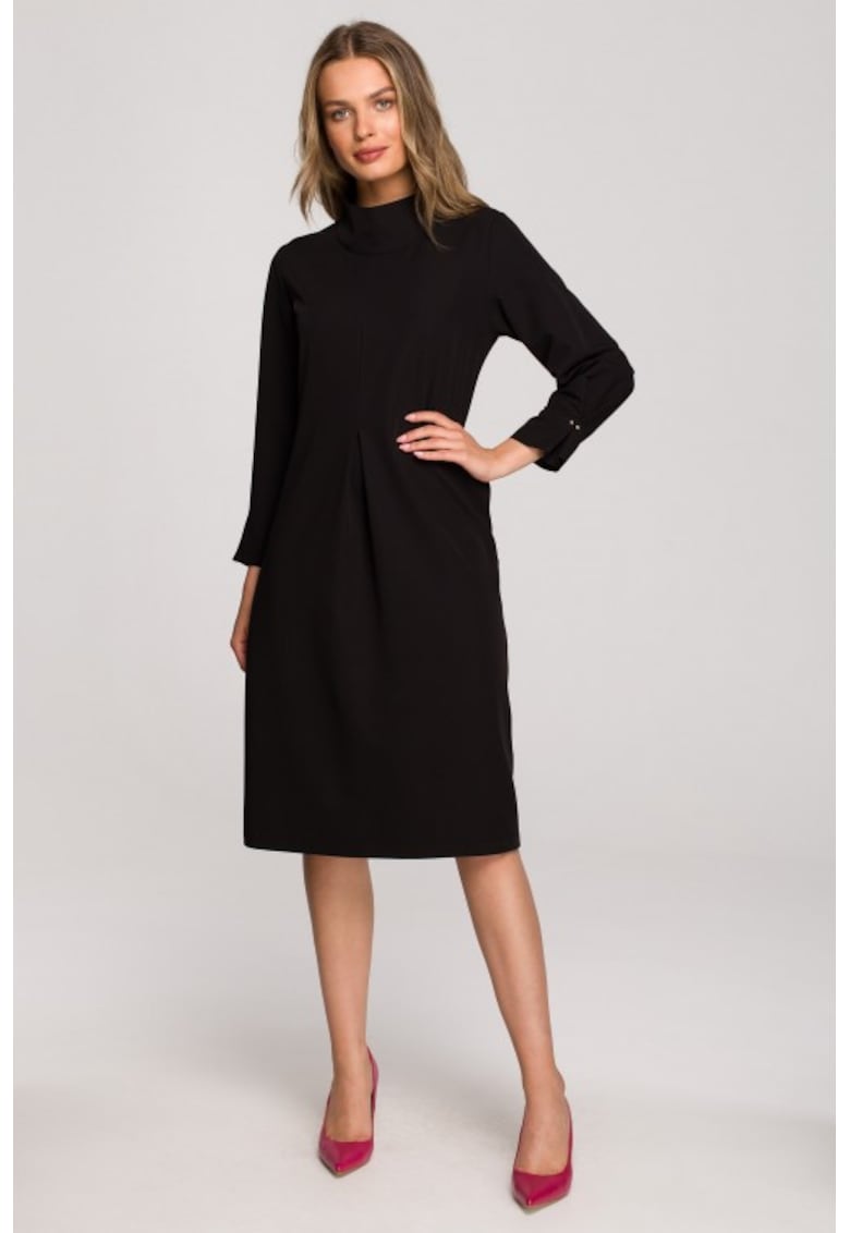 Rochie midi cu guler inalt -