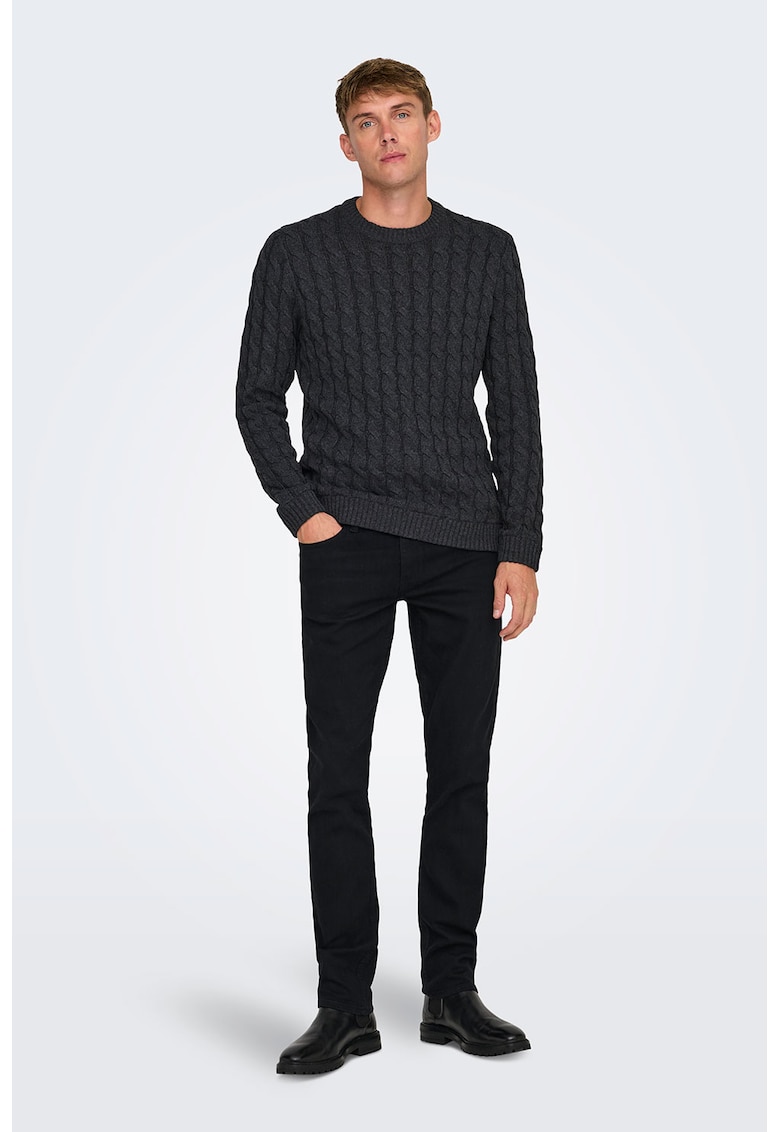 Blugi slim fit cu model cu 5 buzunare