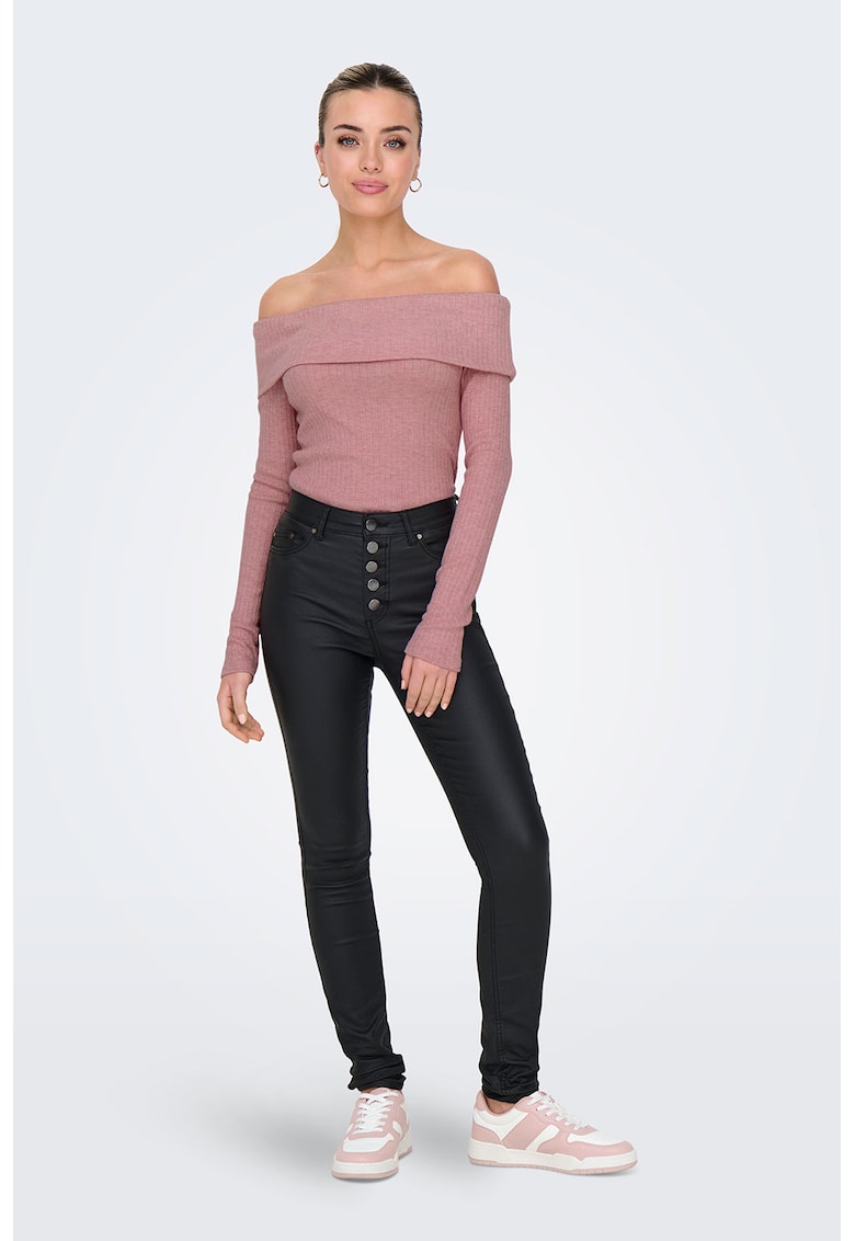 Bluza cu decolteu pe un umar si maneci lungi