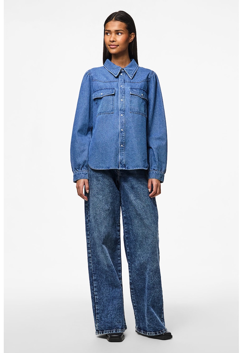 Jacheta din denim cu guler clasic