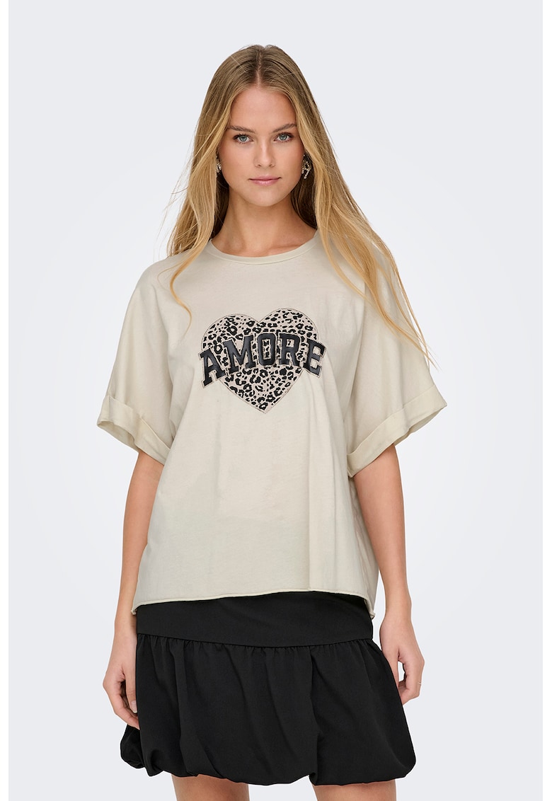 Tricou de bumbac cu imprimeu grafic