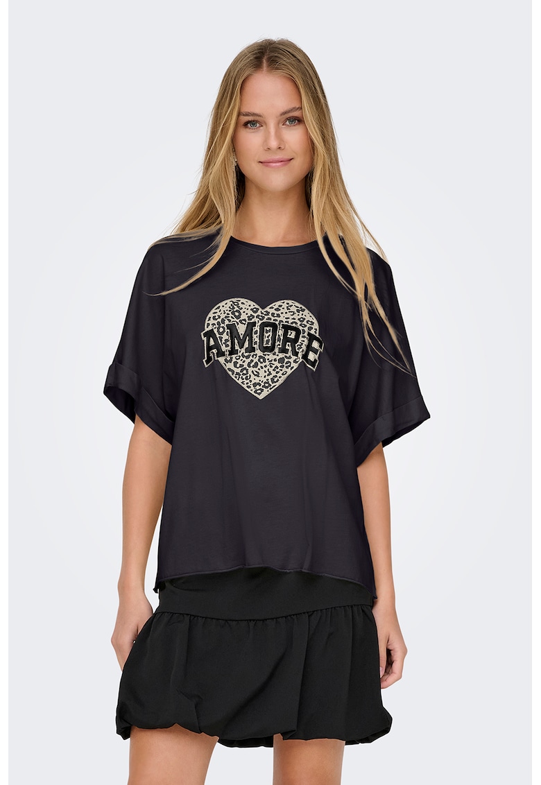 Tricou de bumbac cu imprimeu grafic