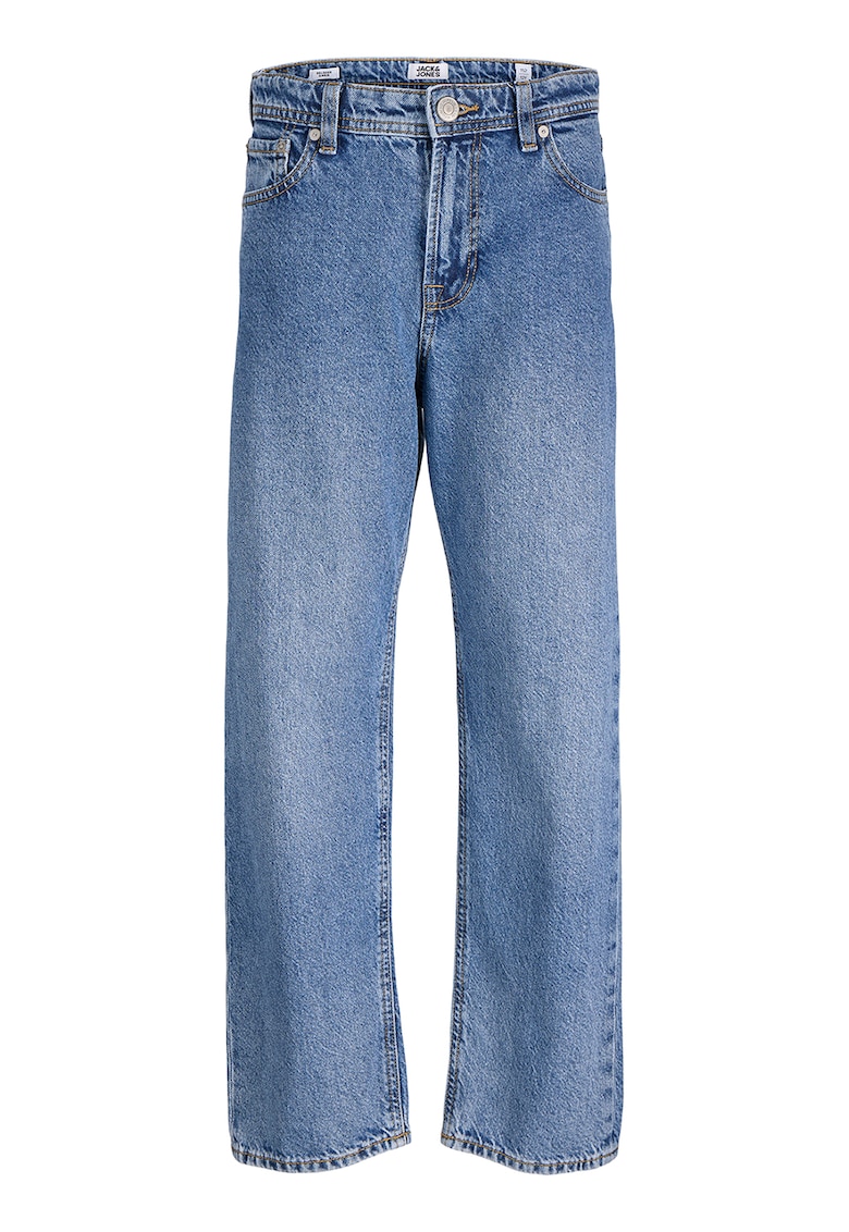 Pantaloni uni de bumbac - Albastru prafuit