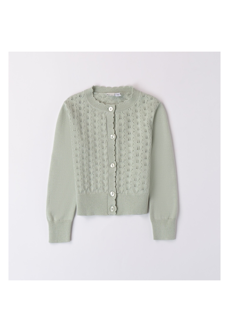Pulover din tricot cu model pentru fetite - 4.8293 - Verde - Verde