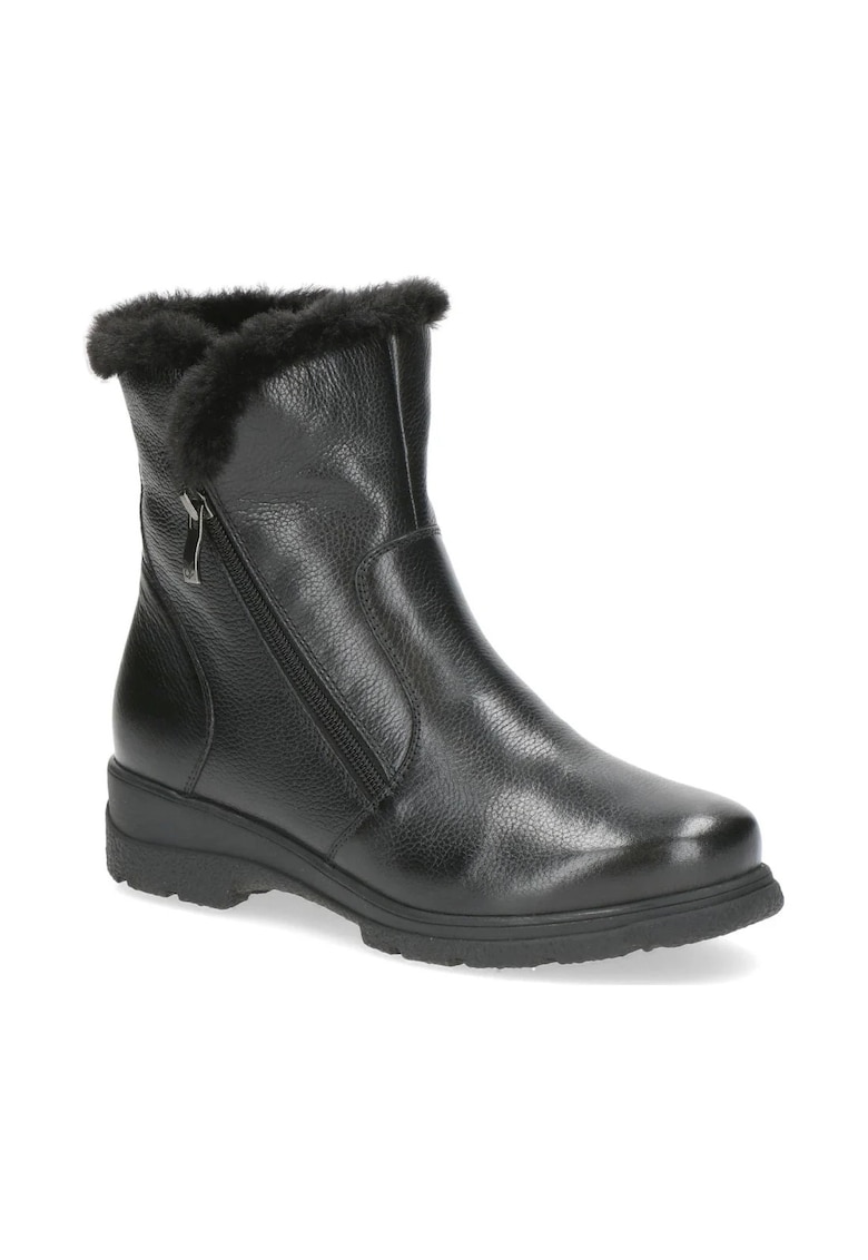 Ghete pentru dama - textil/piele naturala - negru