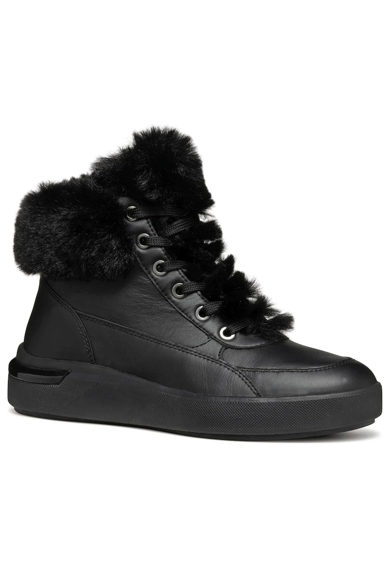 Ghete dama -  casual - piele naturala/poliester - negru