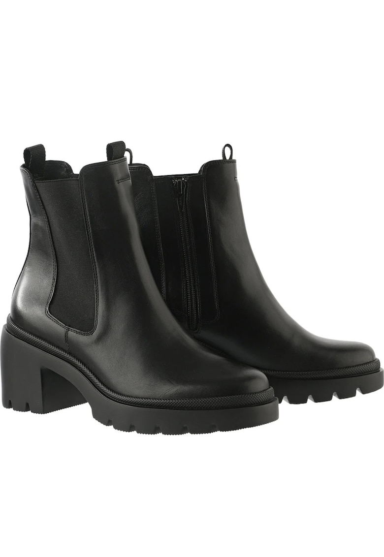 Botine cu toc dama - Hogl - casual - piele naturala - negru