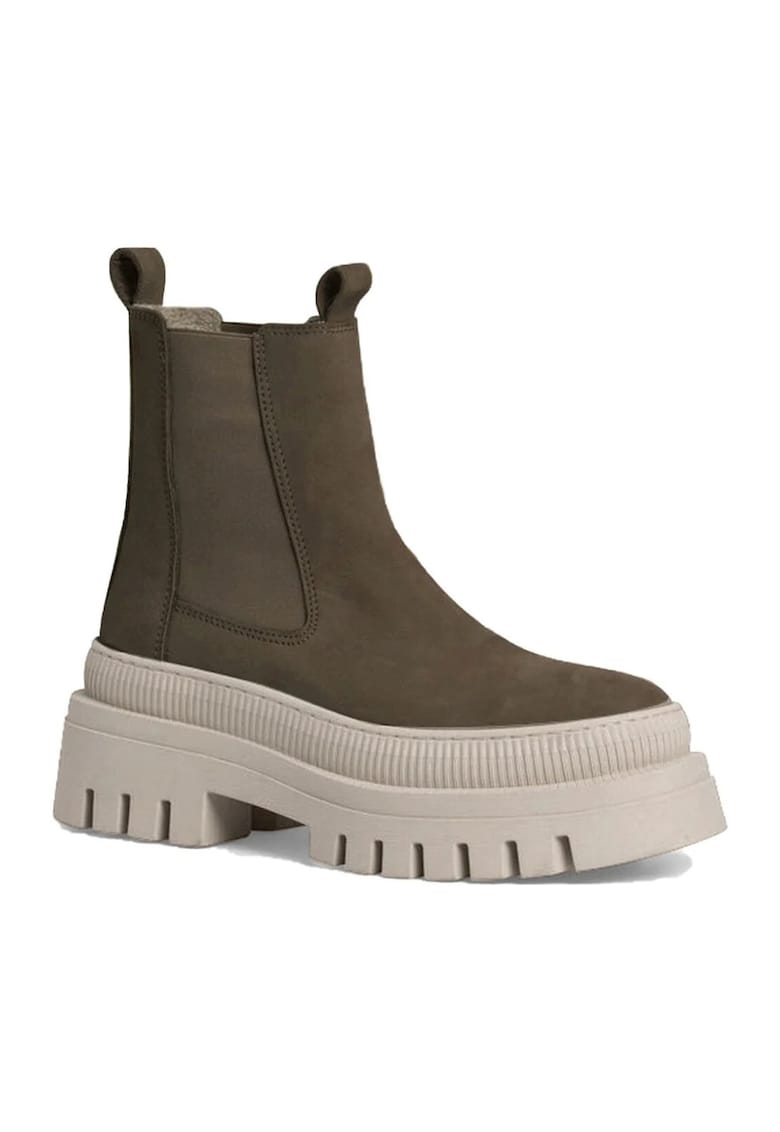 Ghete cu platforma dama -  casual - piele naturala - bej