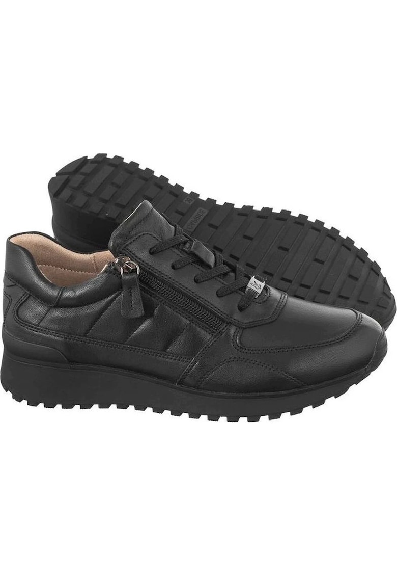 Tenisi dama 9-23701-41-03F - Piele naturala - Negru