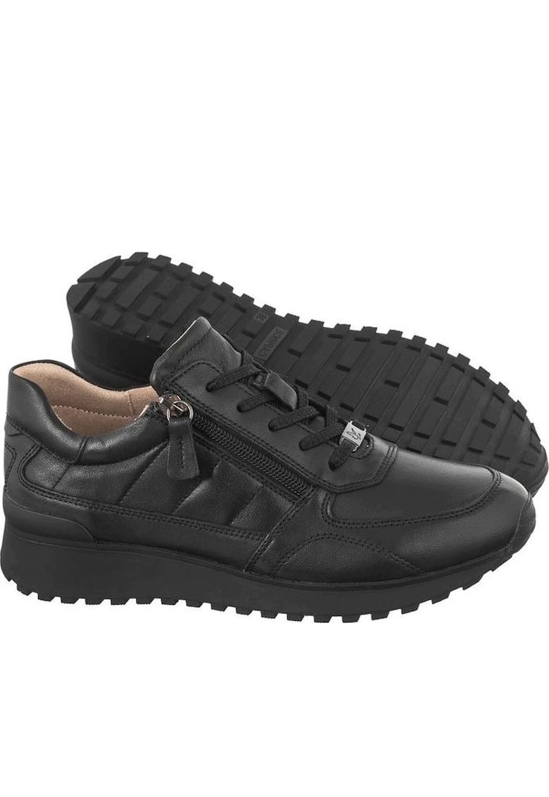Tenisi dama 9-23701-41-03F -  Piele naturala - Negru