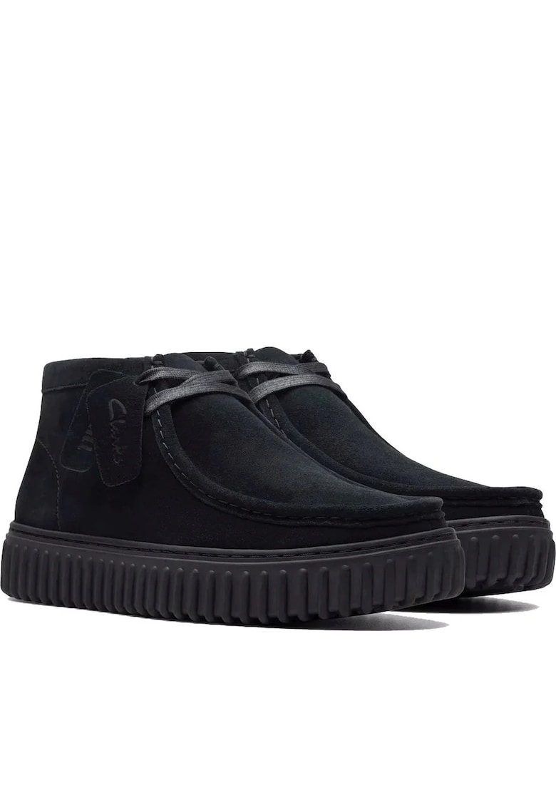 Ghete barbati -  casual - piele intoarsa - negru -