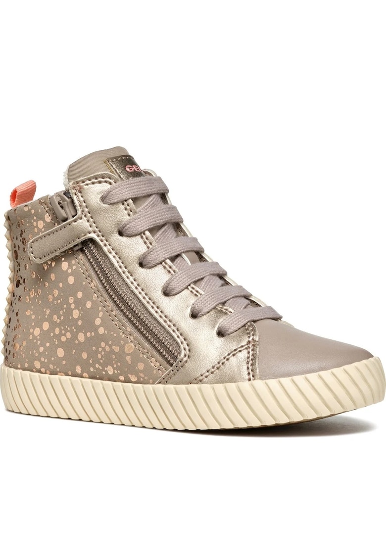 Ghete sport fete - poliuretan/poliester - bej/auriu - Geox - imagine 1