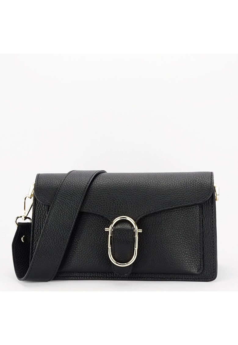 Geanta din piele naturala 1683 126 - Negru - 14x26x9