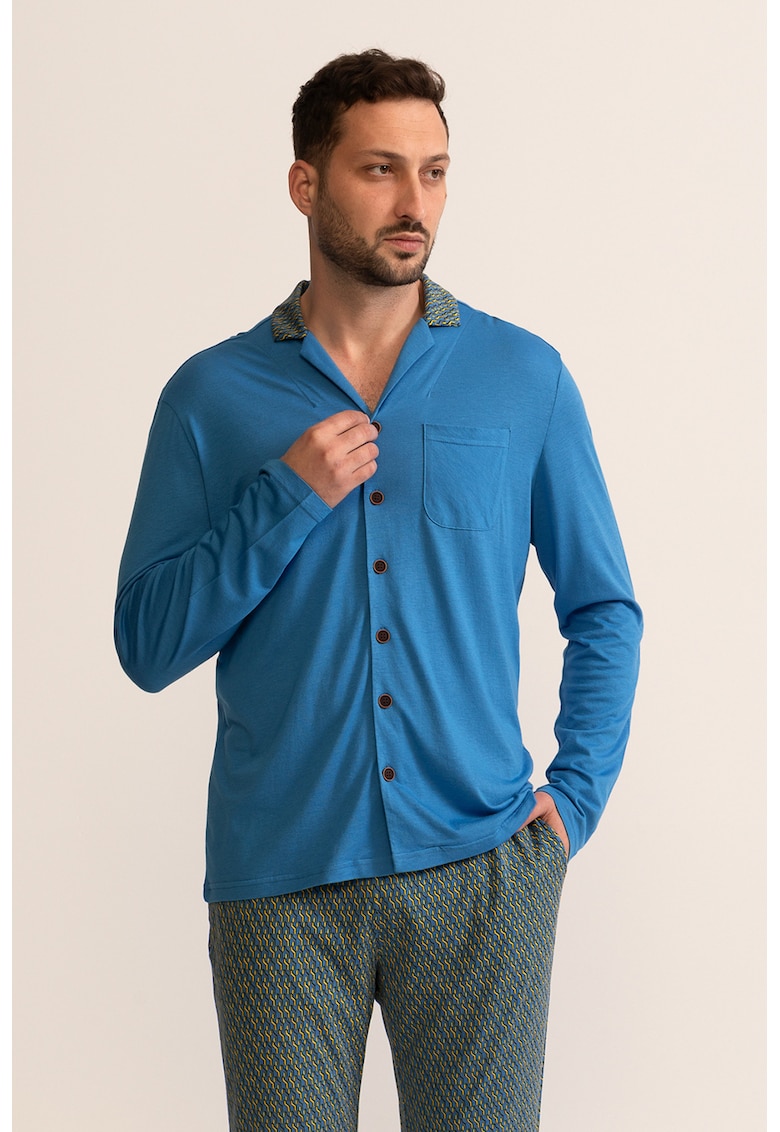 Pijama din amestec de bambus cu pantaloni lungi