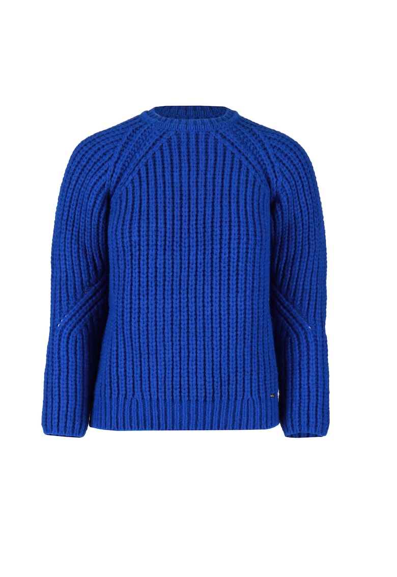 Pulover din amestec de lana cu maneci raglan -  Albastru regal