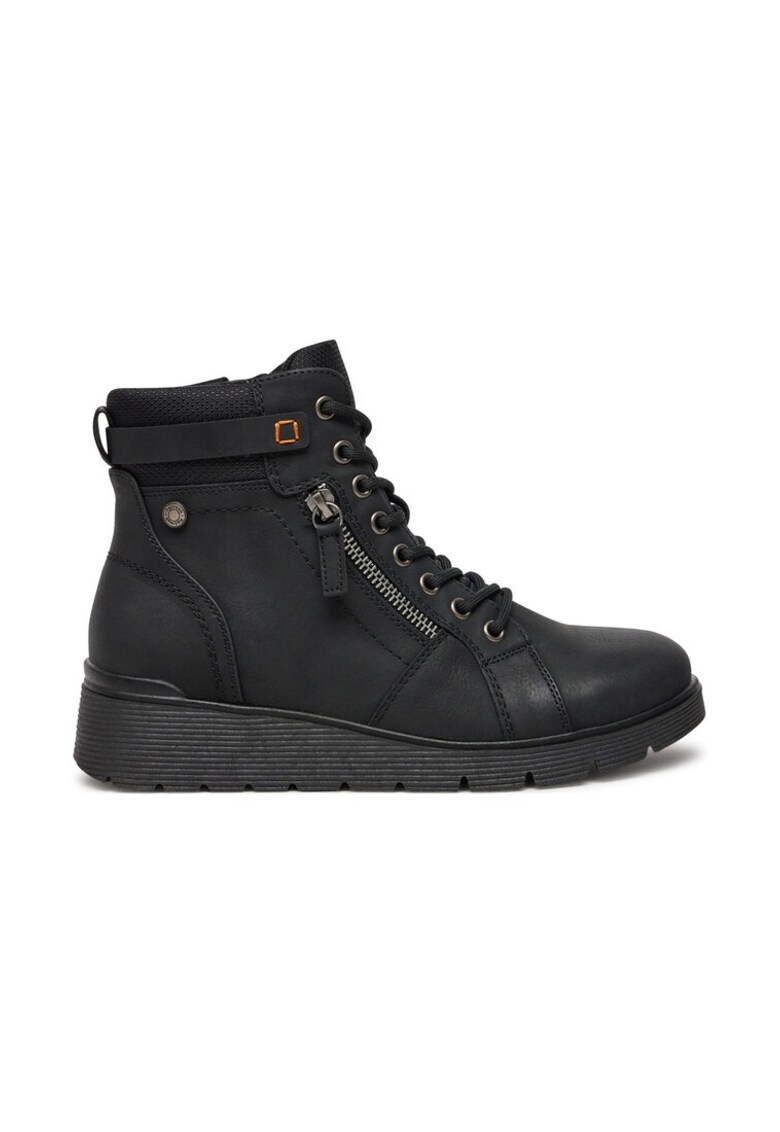 Botine dama - 51495 - Piele ecologica - Negru